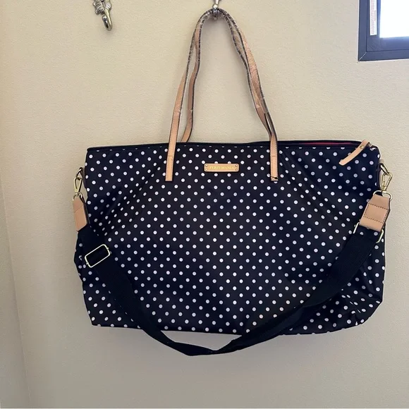 Bags Perfumania Black White Polka Dot Tote Bag Nwot Poshmark